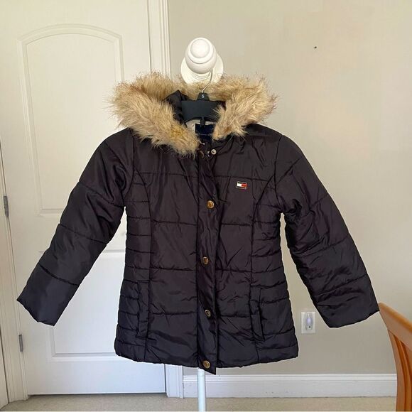 Tommy Hilfiger Down Puffer Jacket with Fur Lined Hood - Picture 1 of 5